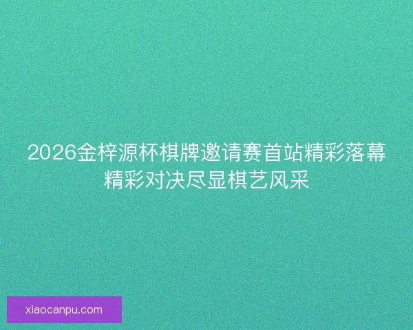 2026金梓源杯棋牌邀请赛首站精彩落幕精彩对决尽显棋艺风采