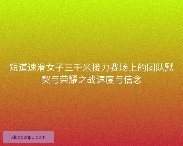 短道速滑女子三千米接力赛场上的团队默契与荣耀之战速度与信念