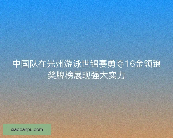 中国队在光州游泳世锦赛勇夺16金领跑奖牌榜展现强大实力 中国队在光州游泳世锦赛勇夺16金领跑奖牌榜展现强大实力