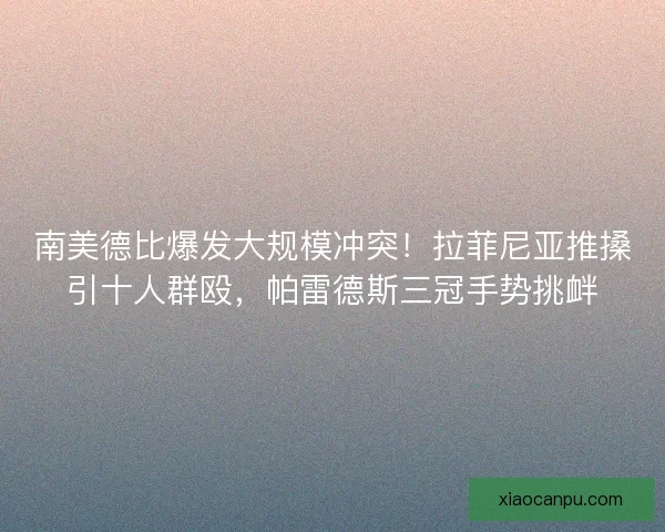 南美德比爆发大规模冲突！拉菲尼亚推搡引十人群殴，帕雷德斯三冠手势挑衅