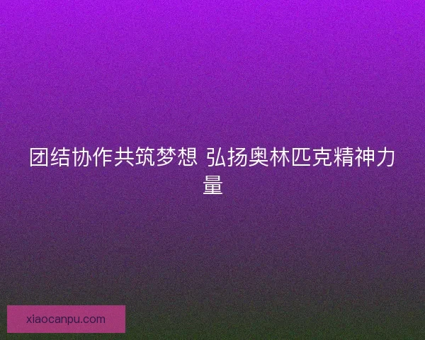 团结协作共筑梦想 弘扬奥林匹克精神力量